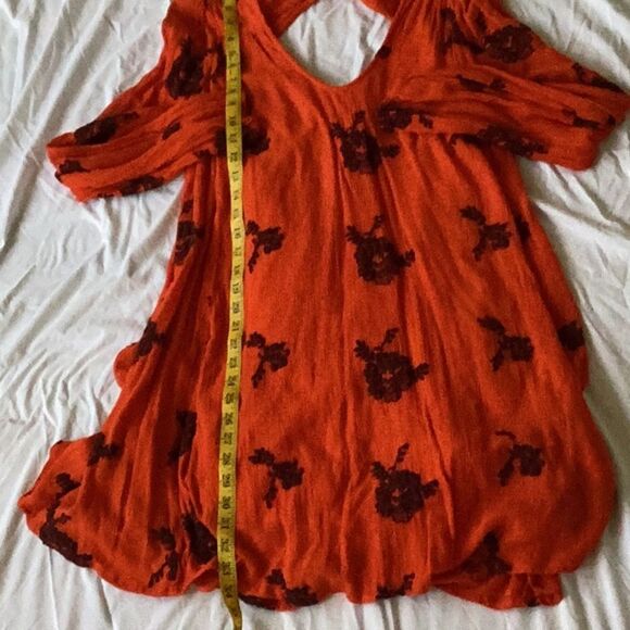 Free People Emma Mini Dress In Burnt Orange And Maroon - Picture 9 of 9